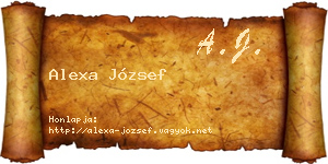 Alexa József névjegykártya
